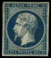 N°10 25c Bleu, Gomme Diminuée - B - 1852 Luigi-Napoleone