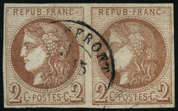 N°40B 2c Brun-rouge R2, Paire, Signé Brun - TB - 1870 Emissione Di Bordeaux