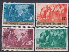 Rwanda N° 205 / 12 X, O Tableaux De Maîtres Divers Les 8 Valeurs Trace De Charnière Ou Oblitérations Légères Sinon TB - 1980-1989