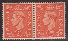 Great Britain 1941-42, 1937 Definitives, Mint No Hinge, Watermark Sideways, Pair, Sc# 261a SG# 488a - Unused Stamps