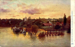 TUCKS OILETTE 1442 - CAVERSHAM - SUNSET ON THE RIVER - Reading