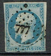 France 1852 Napoleon III Repub. Franc. 25c Used - 1852 Luis-Napoléon