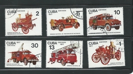 1977 Fire Engines Set Of 6 Stamps - Oblitérés