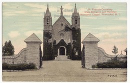 PAWTUCKET RI, St Francis Cemetery Entrance, Banigan Chapel C1910s Vintage Rhode Island Postcard - Pawtucket