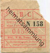 Deutschland - Berlin - BVG - Fahrschein Ca. 1949 - Europe