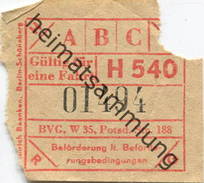 Deutschland - Berlin - BVG - Fahrschein Ca. 1949 - Europe