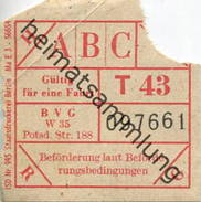 Deutschland - Berlin - BVG - Fahrschein Ca. 1949 - Europe