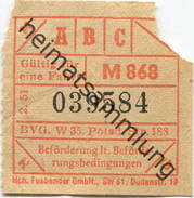 Deutschland - Berlin - BVG - Fahrschein 1951 - Europe