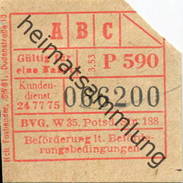 Deutschland - Berlin - BVG Fahrschein 1953 - Europe