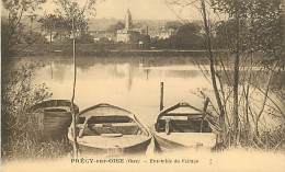 PRECY SUR OISE ENSEMBLE DU VILLAGE AVEC PUB DU CHATEAU DE PRECY AU VERSO - Précy-sur-Oise