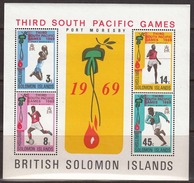 British Solomon Isles 1969 Minisheet, Mint No Hinge, Sc# 201a - British Solomon Islands (...-1978)