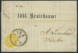 STERREICH 30 BRIEF, 1866, 2 Kr. Gelb Auf Drucksache Mit K2 WIEN Nach Kärnten, Pracht - Sonstige & Ohne Zuordnung