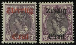 NIEDERLANDE 95/6 *, 1919, Königin Wilhelmina, Mit Aufdruck, Falzreste, Pracht, Mi. 70.- - Other & Unclassified