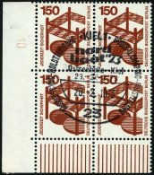 BERLIN 411A DZ VB O, 1972, 150 Pf. Unfallverhütung Im Eckrandviererblock Mit Randnummer 10, Sonderstempel, Pracht - Used Stamps