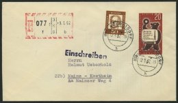 BERLIN 208,217 BRIEF, 1962, 50 Pf. Goethe Und 20 Pf. Berliner Bär Auf Einschreibbrief Mit R-Automaten Versuchsstemp - Other & Unclassified