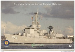 Autocollant-belgique-defence-navire De Guerre-F930 -format Cpm - Schiffe