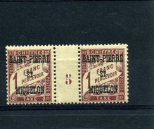 St Pierre- Et- Miquelon _ Millésimes  1F à Percevoir   Surchargé S.P.  N°18 (1925 ) - Unused Stamps