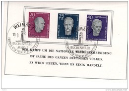 DDR Block 015 Gedenkstätte Buchenwald Gestempelt Used  Weimar (1) - 1950-1970