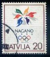 LATVIA -Japan  NAGANO Olympic Games (USED) (ISSUED IN 1998 YEAR) - Inverno1998: Nagano