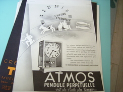ANCIENNE PUBLICITE ATMOS PENDULE PERPETUELLE KIRBY.BEARD 1934 - Other & Unclassified