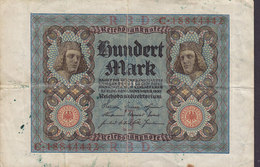 Germany - 100 MARK Reichsbanknote Berlin (1-11-1920) C 18844442 (2 Scans) - 100 Mark