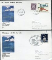 1987 Norway Germany Lufthansa First Flight Cards (2) Bergen / Hamburg - Storia Postale