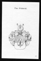 Von Schack - Schack Wappen Adel Coat Of Arms Kupferstich  Heraldry Heraldik - Estampas & Grabados