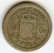 Indes Néerlandaises Netherlands East Indies 1/4 Gulden 1915 U KM 312 - Nederlands-Indië