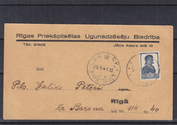 Russie - Lettonie - Lettre De 1941 - Oblitération Riga - Exp Vers Riga - Briefe U. Dokumente