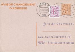 Carte Obl. N° 26. III. F.  Obl. Mons 20/09/1990 - Adressenänderungen