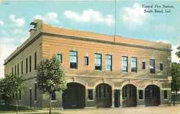 227985-Indiana, South Bend, Central Fire Station, Curt Teich - South Bend