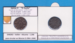 JAIME II "EL JUSTO" REY DE ARAGON  1.291 - 1.327  DINERO  VELLON  Réplica  DL-12.092 - Ensayos & Reacuñaciones
