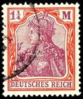 1 1/4 M. Germania Mit Vierpass-Wasserzeichen, Tadellos, Gestempelt, Gepr. Peschl/Infla, Mi. 1300,-, Katalog: 151Y... - Other & Unclassified