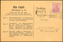 50 Pf. Germania Graulila, Platte I, Firmenlochung "ML" (Max Liepelt), Portorichtige Einzelfrankatur Auf... - Other & Unclassified