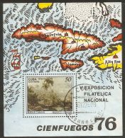 Cuba 1976 Mi# Block 48 Used - CIENFUEGOS -76 / Landscape, By F. Cadava - Oblitérés