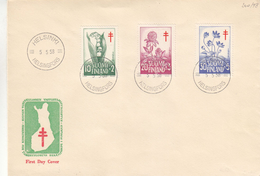 Finlande - Lettre FDC De 1958 - Oblit Helsinki - Fleurs - Muguets - - Storia Postale