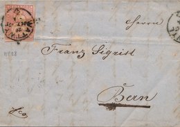 Lettre 15 Rappen Streubel CaD Wattwill Pour Bern 1857 - Covers & Documents