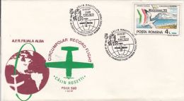 59404- CALIN ROSETTI, CIRCUMPOLAR RECORD FLIGHT, SPECIAL COVER, 1987, ROMANIA - Polare Flüge