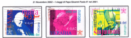 VATICANO / VATIKAN 2002  VIAGGI DEL PAPA Serie Usata / Used - Used Stamps