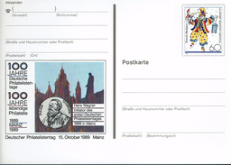 Deutschland 1989 - Postkarte - Hans Wagner - Philatelist (Markenbild: Mainzer Carnaval) - Carnavales