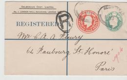 GBE043 / Firmen-Ganzsache 1904 Nach Paris, Eduard VII Aufgewertet Durch Markenzudruck - Storia Postale