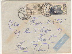 ESC 14F O. Cad  Papeete  Tahiti ->  Paris 1953 - Covers & Documents