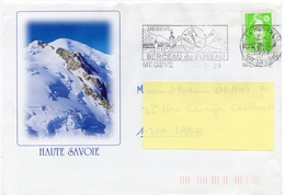 1999 - Lettre De Mégève Pour Caen - Tp Marianne Du Bicentenaire (n°2821a) Obl SECAP "MEGEVE BERCEAU DU FUSEAU" - 1989-1996 Marianne Du Bicentenaire