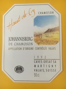4117 -  Haut De Cry Johannisberg De Chamoson 1993 Valais Suisse - Arte