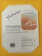 4119 -  Anémone Dôle Béanche De Leytron 1993 Valais Suisse - Arte