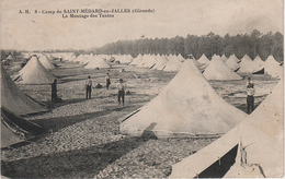 CPA - AK Saint Médard En Jalles Camp Montage Des Tentes A Blanquefort Mérignac Salaunes Martignas Jalle Bordeaux Gironde - Blanquefort