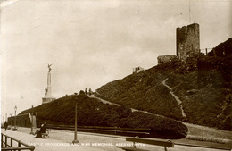 DYFED - ABERYSTWYTH - CASTLE, PROMENADE AND WAR MEMORIAL 1923 RP Dyf284 - Cardiganshire