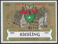 ETIQUETTE RIESLING 1993 - Cave D'Obernai - Riesling