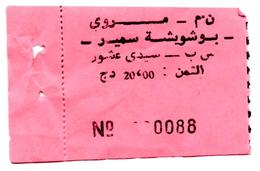 Algeria Ticket Bus Transport Urbain - Annaba Trajet Sidi Brahim / Sidi Achour Billete De Autobús Biglietto Dell'autobus - Welt