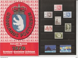 Greenland 1979 Full Yearset, In Folder With Christmas Stamp Mi 112-118, MNH(**) - Années Complètes